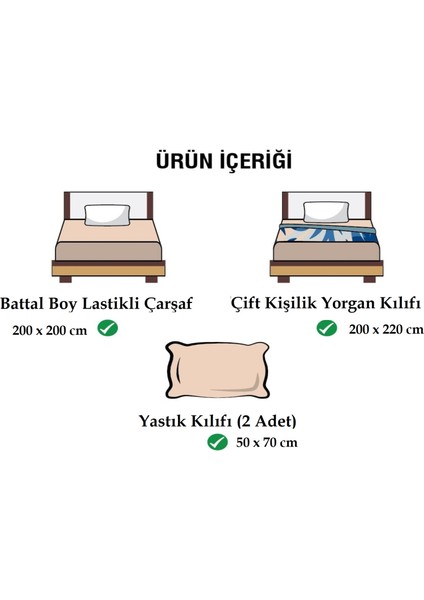 Kolay Ütü-200x200-Çift Kişilik Nevresim Takımı (Sarı Lastikli Çarşaf+Yorgan Kılıfı+Yastık Kılıfı) fırsatları