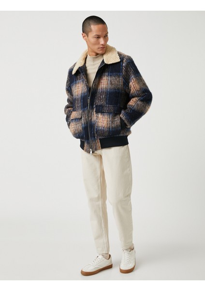 Yaka Detaylı Ceket Cepli Fermuarlı Yumuşak Dokulu fiyatları