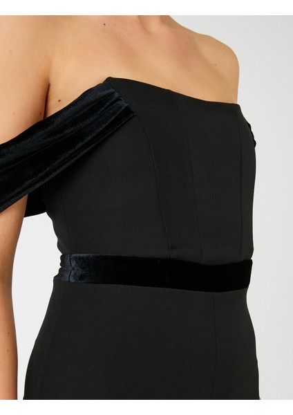 Straplez Abiye Tulum Bol Paça Kadife Detaylı indirimleri