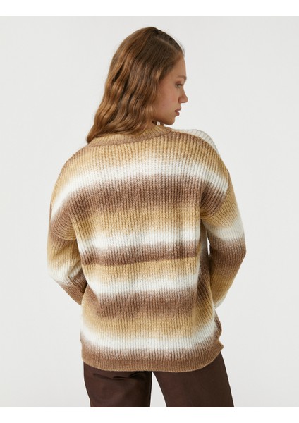 Örgü Kazak Bisiklet Yaka Uzun Kollu Degrade fırsatları