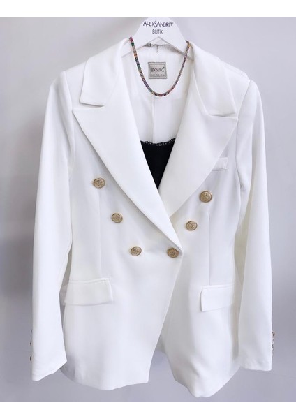 White Classic Blazer Ceket