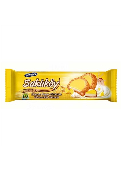 Saklıköy Limonlu Beyaz Çikolatalı Cheesecake 100 gr 18 Adet