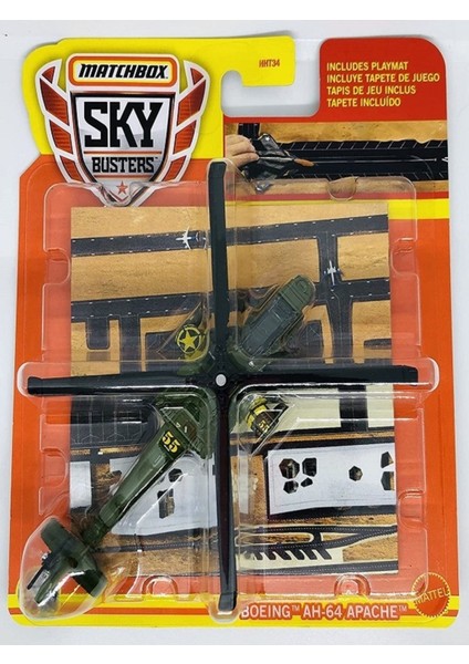Sky Busters Boeıng Ah-64 Apache Metal Helikopter ve Pisti