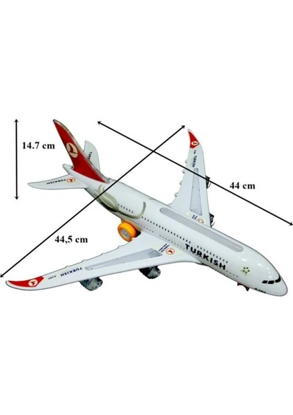 CH133TK Thy Airbus A380 Işıklı Sesli & Yürüyebilen Oyuncak Uçak Jumbo Boy