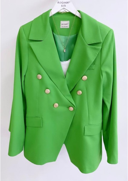 Green Classic Blazer Ceket