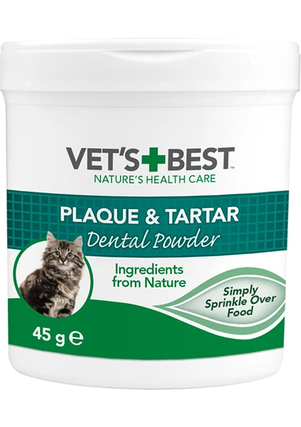 Vets Best Kediler İçin Plak ve Tartar Ağız Bakım Tozu 45 gr