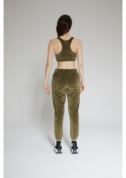 Haki Kadın Kadife Büzgülü Sütyen Bra - Velve modelleri