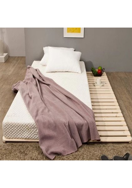 Loolpi Home japon Model Doğal Ahşap Karyola Yer Yatağı Tek ve Çift Kişilik