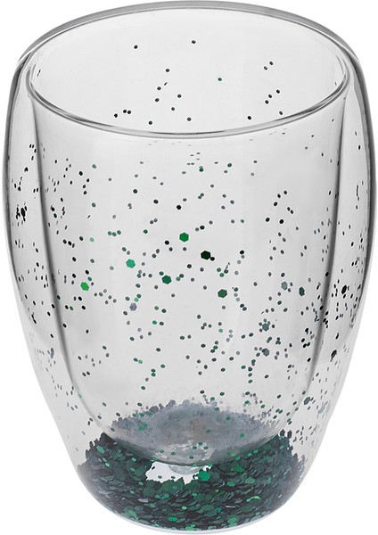 Pia Çift Cidarlı Green Glitter Su Bardağı 350 ml modelleri