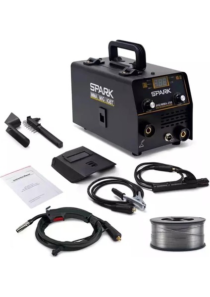 Spark 250 Gazsız Gazaltı Inverter Kaynak Makınesi Mıg Mma Dijitalgöstergeli