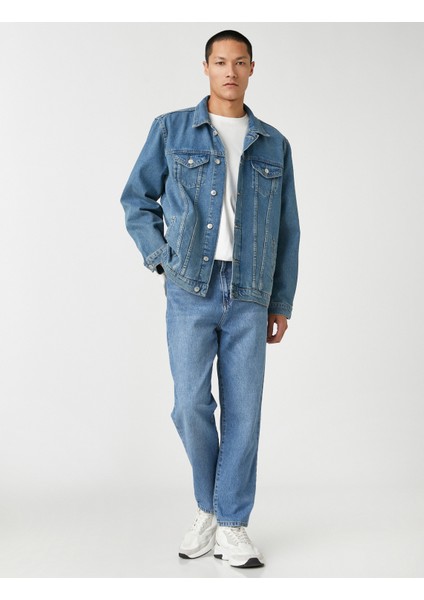 Basic Kot Ceket Düğme Detaylı Cepli Klasik Yaka