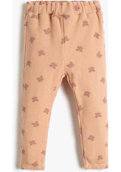 Kelebek Baskılı Jogger Eşofman Altı Beli Lastikli Dokulu