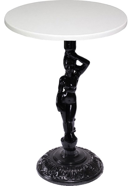 Bistro Döküm Masa (Çipa Angel Werzalit Yuvarlak Q60) - Beyaz