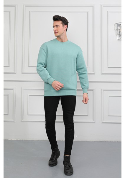 Store Erkek Kahverengi Bisiklet Yaka Relaxed Regular Sweatshirt