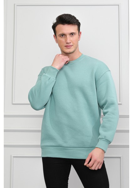 Store Erkek Kahverengi Bisiklet Yaka Relaxed Regular Sweatshirt