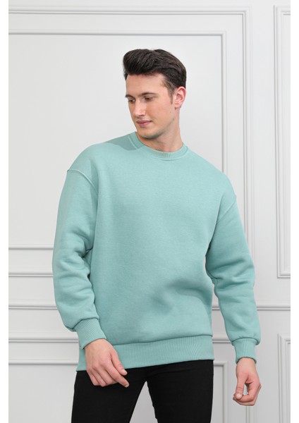 Store Erkek Kahverengi Bisiklet Yaka Relaxed Regular Sweatshirt