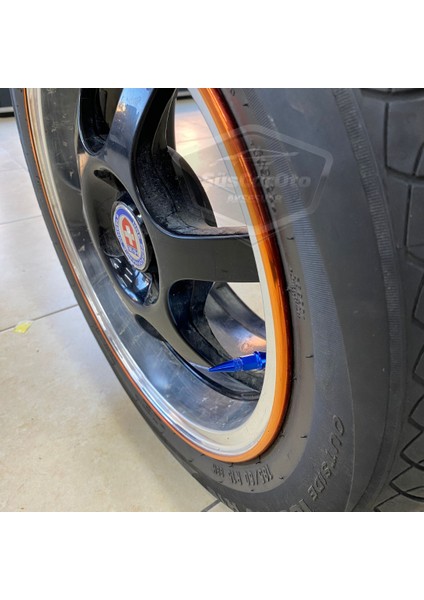 Sivri Sibop Kapağı Mermi Sibop Kapağı Araba Motosiklet Bisiklet Metal 4 Lü Set Mavi