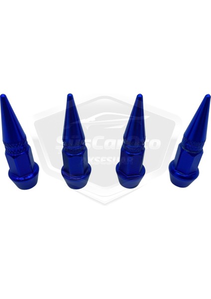 Sivri Sibop Kapağı Mermi Sibop Kapağı Araba Motosiklet Bisiklet Metal 4 Lü Set Mavi modelleri
