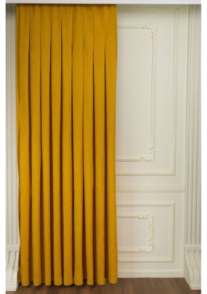 Ada Fon Perde Pilesiz Extraforlu Düz Dikim Büzgü Pile K.sarı fırsatları