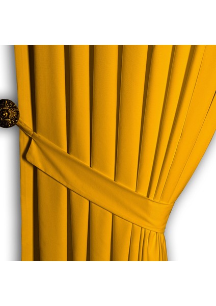 Ada Fon Perde Pilesiz Extraforlu Düz Dikim Büzgü Pile K.sarı modelleri