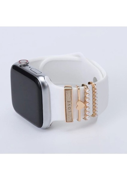 Apple Watch 4 Lü Love Yazılı Charm Akıllı Saat Kordon Aksesuarı modelleri