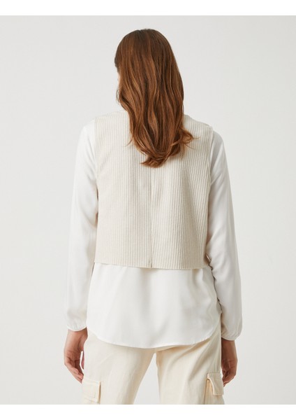 Triko Süveter Detaylı Gömlek Uzun Kollu fırsatları