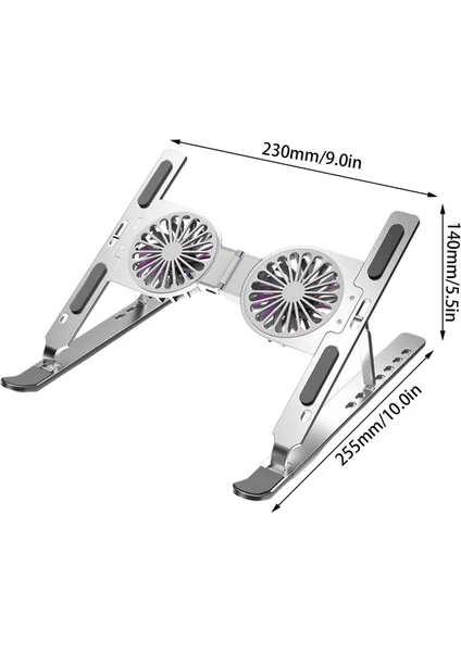 Blt-25 Soğutmalı Fanlı Alüminyum Katlanabilir Laptop Stand Office