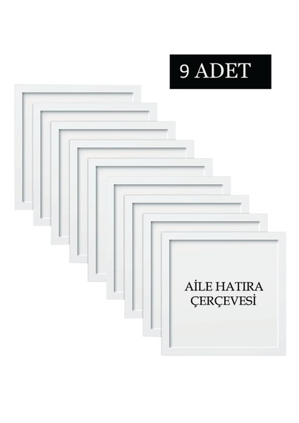 9 Adet Aile Çerçeve Seti Tablo Seti Boş Çerçeve Masa Üstü Çerçeve Hediyelik Çerçeve