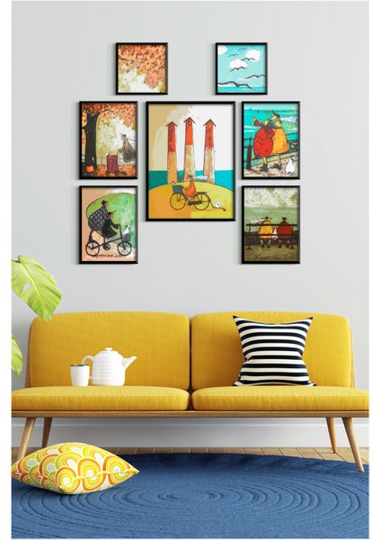 Çerçeveli Dekorasyon Çoklu Çerçeveler Baskılar Baskı Seti Ev Dekoru Tablo 110