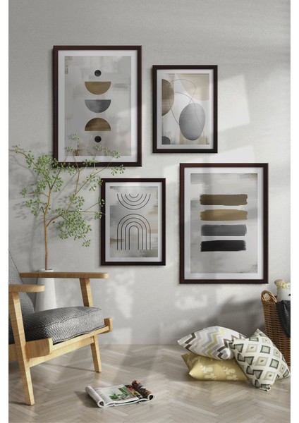 Çerçeveli Tablo Dekorasyon Ev Dekoru Oturma Odası Yatak Odası Nötr Soyut Modern Sanat