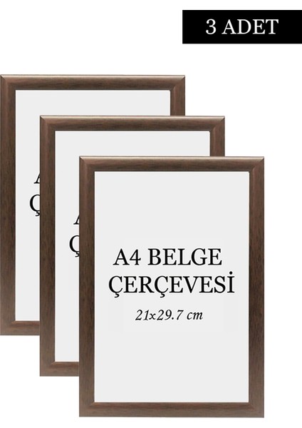 3 Lü Set A4(21X29.7) Diploma Çerçevesi Belge Çerçeveleri Sertifika Çerçevesi fiyatları
