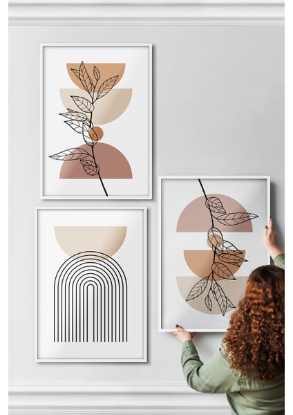 Çerçeveli Tablo Modern Sanatsal Dekorasyon Ev Dekoru Üçlü Çerçeve Abstract