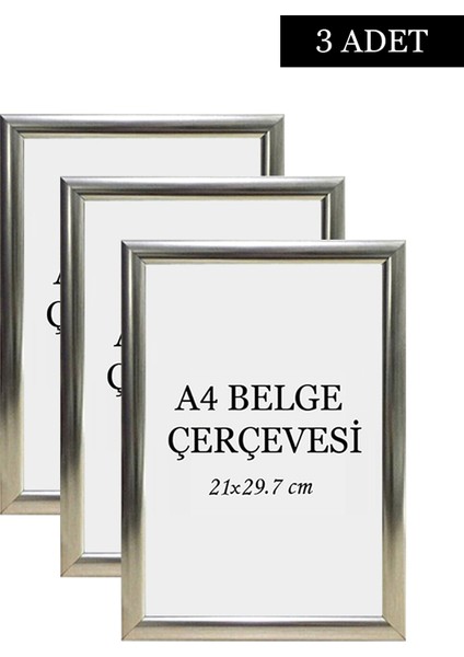 3 Lü Set A4(21X29.7) Diploma Çerçevesi Belge Çerçeveleri Sertifika Çerçevesi