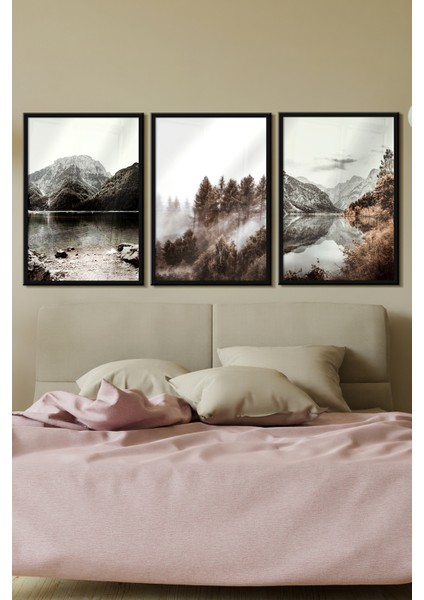Çerçeveli Tablo Modern Sanatsal Dekorasyon Ev Dekoru Üçlü Çerçeve Abstract
