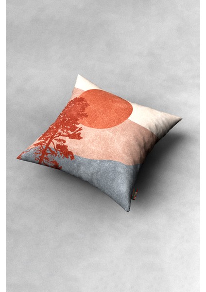 Yastık Baskı Kırlent Dekoratif Yastık 40X40 Suni Deri Yastık
