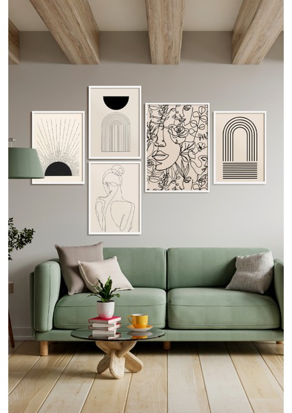 Çerçeveli Çoklu Tablo Çerçeveler Dekorasyon Ev Dekoru Konsept Beyaz Çerçeveli