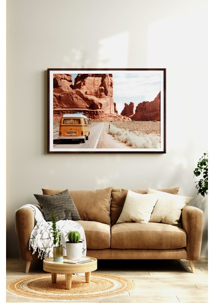 Çerçeveli Tablo Modern Sanatsal Dekorasyon Ev Dekoru Tekli Çerçeve Araba Car Tatil