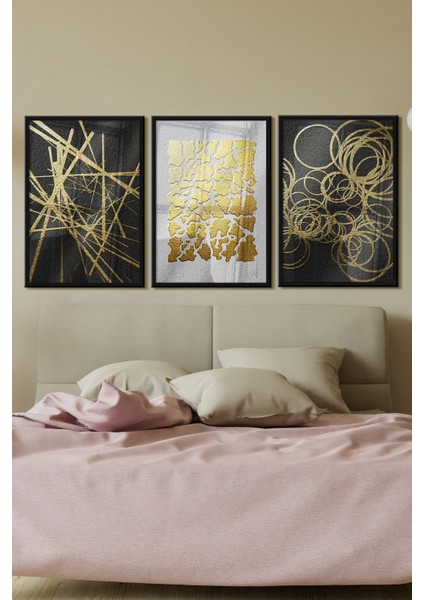 Çerçeveli Tablo Modern Sanatsal Dekorasyon Ev Dekoru Üçlü Çerçeve Abstract