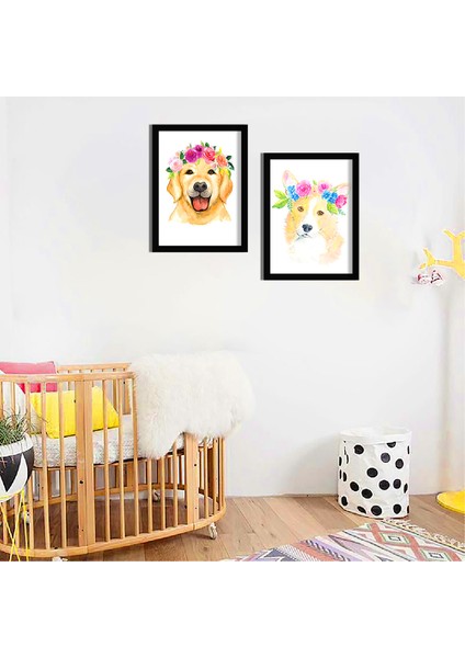 Bebek Odası Çocuk Odası Doğumgünü Parti Pano Tablo Mdf Baskı Dekorasyon Hayvanlar Diyarı Resim Çerçeveli Çocuk Odası 30X40