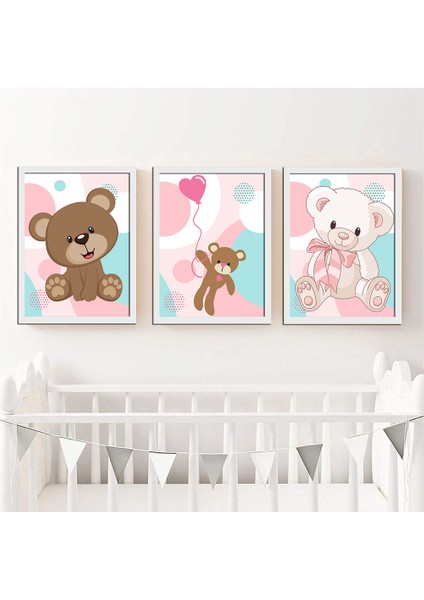 Bebek Odası Çocuk Odası Doğumgünü Parti Pano Tablo Mdf Baskı Dekorasyon Hayvanlar Diyarı Resim Çerçeveli Çocuk Odası 20X30