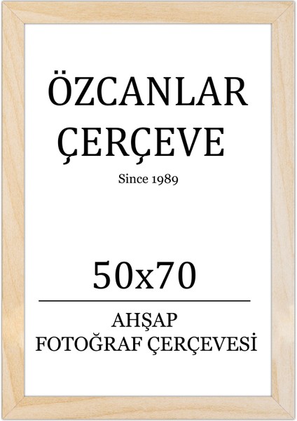 Tekli Ahşap Çerçeve Ahşap Resim Çerçevesi 50X70 Doğal Ahşap Çerçeve Natürel Ham Ahşap