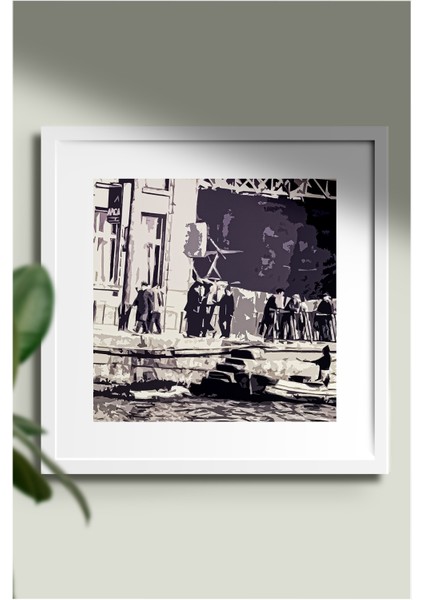 Çerçeveli Istanbul Serisi Eski Istanbul Tarihi Konsept ve Tekli Çoklu Çerçeveler 20X20