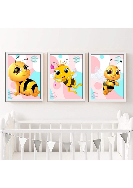 Bebek Odası Çocuk Odası Doğumgünü Parti Pano Tablo Mdf Baskı Dekorasyon Hayvanlar Diyarı Resim Çerçeveli Çocuk Odası 20X30