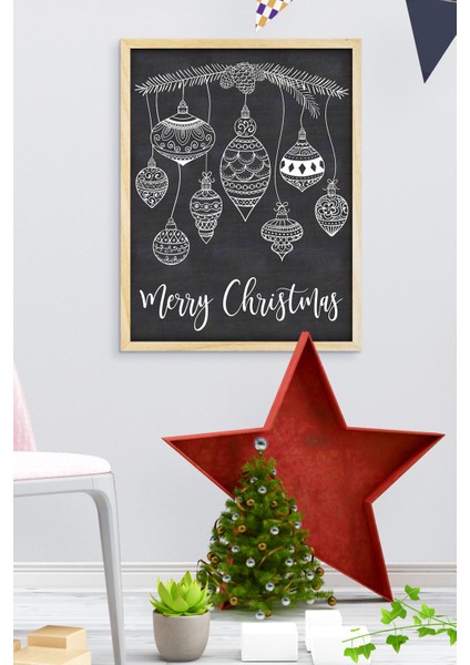 Çerçeveli Yeni Yıl Yılbaşı Noel Ahşap Çerçeve Tekli Çerçeve fiyatları