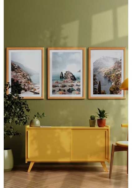 Çerçeveli Tablo Dekorasyon Ev Dekoru Modern Sanat Sahil Baskısı Italya Duvar Sanatı Plaj Tatil