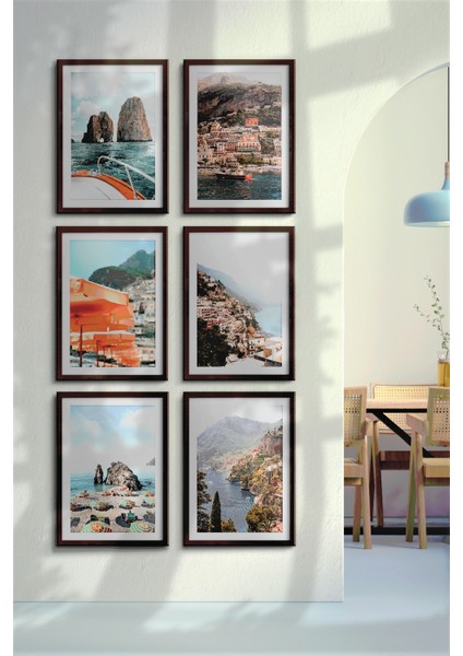 Çerçeveli Tablo Dekorasyon Ev Dekoru Modern Sanat Sahil Baskısı Italya Duvar Sanatı Tatil Holiday