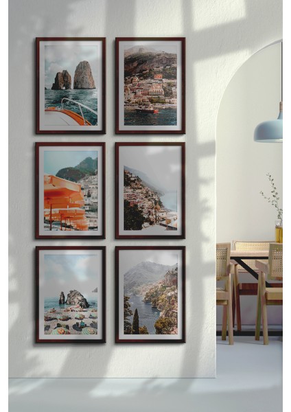 Çerçeveli Tablo Dekorasyon Ev Dekoru Modern Sanat Sahil Baskısı Italya Duvar Sanatı Tatil Holiday fiyatları