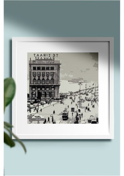 Çerçeveli Istanbul Serisi Eski Istanbul Tarihi Konsept ve Tekli Çoklu Çerçeveler 20X20