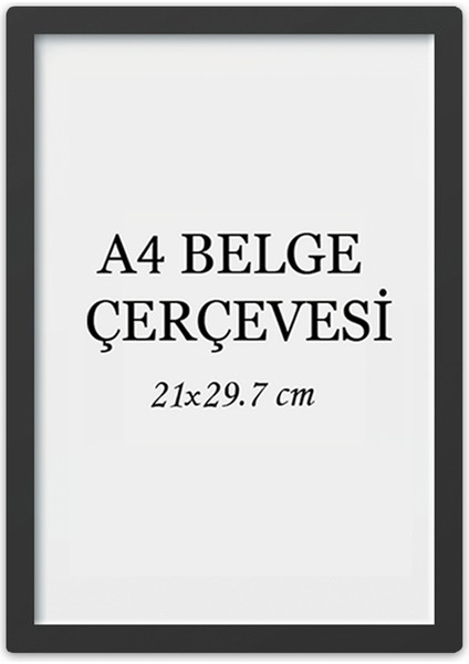 Diploma Çerçevesi Belge Çerçevesi Sertifika Fotoğraf Çerçevesi A4 Tekli Boş Çerçeve 21X30
