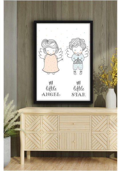 Çocuk Bebek Genç Odası Dekorasyon Baskı Seti Ev Dekoru Tablo Tekli Çerçeve